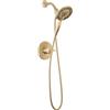 Delta Faucet Albion 14 Series - Rubinetto doccia a maniglia singola, set di finiture doccia dorato con soffione doccia doppio a 4 impostazioni In2ition 2 in 1 con tubo, bronzo champagne T142855-CZ-I