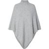PIECES Pcfortuna Noos BC-Poncho a Collo Alto, Melange Grigio Medio, Taglia Unica Donna