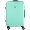 Princess Traveller PT01 Deluxe - Realizzato con materiali riciclati - 7 colori e 3 dimensioni - 4 doppie ruote girevoli - Serratura TSA incassata, Pacific Mint, Mittel Reisekoffer, Trolley rigido con
