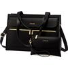 LOVEVOOK Borsa Donna Grande da Lavoro Borsa a Tracolla per Computer da 17.3 Pollici Impermeabile Borse Laptop Tote in Pelle PU Handbag da Università Business Shopper, Nero