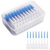 FUZVOL 220 scovolini interdentali in silicone, stuzzicadenti in silicone, bastoncini per filo interdentale, pulizia efficiente dei denti stretti, spazzole dentali blu per la pulizia orale