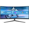 PHILIPS Evnia 34M2C6500AM - Monitor curvo OLED WQHD da 34 pollici, 175 Hz, 0,03 ms, FreeSync Premium Pro, G-Sync comp., HDR400 (3440x1440, 2x HDMI, DisplayPort, USB Hub) grigio scuro