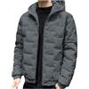 Generico Giacca da Uomo Con Cappuccio Leggera - Giubbino Casual Autunnale, Giubbotto da Lavoro Classico, Solid Color, Invernale Calda