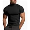 Advokingtap T-shirt da uomo a collo alto slim fit con maniche corte per uso quotidiano (XL nero)