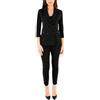 Imperial Tailleur Donna monocolour Giacca Doppiopetto e Pantaloni Slim-Fit monocolour con Piega Stirata Colore Nero Taglia S