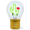 Legami - Lampada da Tavolo a forma di Lampadina, Ricaricabile con Cavo USB, Senza Fili, Bulb Fiction, Tema Cactus, 6.8 x 10.3 cm