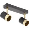 GTV lighting - Lampada da soffitto ORIO - alluminio - lampada da soffitto - IP20 - faretto da soffitto a 2 luci - faretto orientabile - faretto moderno - nero