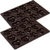 Lurch FlexiForm - Mini stampi per pan di zenzero, 2 stampi per un totale di 24 mini pan di zenzero, cuori e stelle, in silicone platino premium, 20 x 30 cm