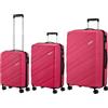 American Tourister Jetdriver 3.0 (RLampone PINK, Set S/M/L), lampone rosa, Set S/M/L, Trolley rigido con ruote doppie a 360°