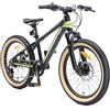 BIKESTAR MTB Mountain bike 20 alluminio per bambini 6-9 anni | Bicicletta telaio pollici 11.5 velocità Shimano, hardtail, freni a disco, sospensioni | Nero