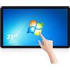 TouchWo 27 pollici Touch Screen All-in-One Panel PC industriale, USB, VGA e HD-MI, Windows 10 Intel i3, 4GB RAM 128G SSD Smart Board per aula, riunione, commerciale