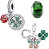 LNQOBU Ciondolo in Argento Sterling 925 Charm Bead con Bracciale e Collane Europei da Donna,Perline Intarsio con 5A Zircone per Donna Perline