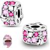 LNQOBU Clip/Stopper Charms per Bracciale Argento 925 Pave Cubic Zirconia Bead Stella Luna Farfalla Blu Gioielli Regalo per Donna