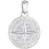 Kuzzoi Ciondolo in argento (30 mm) bussola per catene in argento sterling 925, collana marittima, accessorio motivo rosa dei venti per uomini, Argento sterling