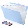 FRETONBA Raccoglitore Documenti con 8 Tasche, Cartelline Portadocumenti A4 Design Dell'etichetta, Porta Documenti Design dei Pulsanti, Portadocumenti Plastica PP, Divisori Raccoglitori ad Anelli, Blu