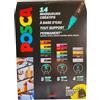 POSCA - Uni Mitsubishi Pencil - Maxi Pack Multi-Punta - 14 Pennarelli a base d'acqua - Tutti i supporti - Colori e punte assortite - Sacchetto in omaggio