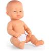 Miniland - Bambola Bebè Caucasica con Sindrome di Down, 32 cm, Inclusiva Anatomicamente Corretta con Tratti Diversi, Bambola Artigianale