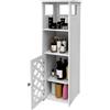 HUOLE Mobiletto Bagno Salvaspazio | Colonna Bagno con Mensole e Armadietti, Mobile Bagno Alto Salvaspazio in Legno,Organizer Bagno, Cucina, Dispensa, Lavanderia,78 * 22 * 22cm-Bianco