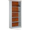 Brigros WeHome - Libreria Verticale 5 Ripiani, Libreria Alta 200 Cm Moderna, Libreria In Legno Melaminico, Libreria Da Parete Grande, Scaffale Libreria Con Mensole, Libreria Da Terra (Grigio)