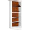 Brigros WeHome - Libreria Verticale 5 Ripiani, Libreria Alta 200 Cm Moderna, Libreria In Legno Melaminico, Libreria Da Parete Grande, Scaffale Libreria Con Mensole, Libreria Da Terra (Bianco)