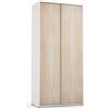 Yellowshop Yellow shop - Armadio SLIDE Guardaroba con 2 Ante Scorrevoli e 2 ripiani - Design Moderno, Salvaspazio - Colore Bianco/Rovere - L90xP45xH195 cm
