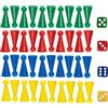 HUAZIZ 40 Pezzi Coni di Calco in 4 Colori, Base Ø 13 mm, Altezza 25 mm + 4 Pezzi Dadi da Gioco 12mm, 4 Colori