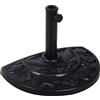 Outsunny Base per Ombrellone a Mezzaluna da Ø38 mm e Ø48 mm con Manovella, Basamento per Ombrellone in Resina, 50x31x32 cm, Nero