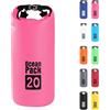 POPOYU 20L Borsa Impermeabile,Rosa Rossa Waterproof Zaino Impermeabile Sacco Impermeabile con Tracolla Regolabile,2L/5L/10L/15L/20L/30L Dry Bag per Outdoor Sport Acquatici,Barca,Pesca,Rafting,Nuoto