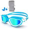 POLARS DESIGN Occhiali da nuoto per uomini e donne, polarizzati, protezione UV, anti-appannamento, cinturino regolabile, occhiali da nuoto professionali comodi per adulti