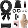 Pizsieat 9 Pezzi Bigodino Lungo per Boccoli,70in Bigodino Fascia Capelli Bigodini Morbidi per Dormire Velluto Originale Bigodini per Boccoli per Capelli Medi Lunghi, Heatless Hair Curler, Nero