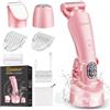 Hatteker Rasoio Elettrico Donna 3 en 1 Rasoio Parti Intime IPX7 Impermeabile Depilatore Corpo Donna LED Display (rosa)