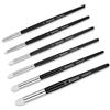 Kssvzz Set Pennelli Pittura, 6 Dimensioni Pennelli Modellismo, Pennelli Miniature per Dettagli Fini, Drybrush Pennelli per Dipingere Professionali (Nero)