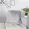 DQMEN Federa Cuscino,Federa Peluche Federa per Cuscino, Super Morbido Peluche, Divano Cuscino Federa copricuscino Divano a Vita casa Arredamento (Grigio, 45 x 45cm)