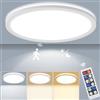 LEZOE Plafoniera LED con rilevatore di movimento dimmerabile, lampada da soffitto con sensore radar 24W 2400LM, lampada sensore 3000K/4000K/6500K bagno, garage, scale, cantina, corridoio, balcone 30cm