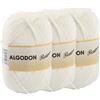 Etrexonline Gomitolo Filato 220 Metri di 100% Cotone Perfetto per Maglia e Uncinetto - Colore Greggio 100 gr x 3 Pezzi