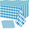 Hegbolke Confezione da 4 tovaglie Oktoberfest - blu e bianco a quadretti tovaglia da birra, tovaglia rettangolare Oktoberfest per decorazioni tedesche per Oktoberfest accessori, 220 x 137 cm