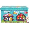 BIECO Box Contenitore con Coperchio Circo | Contenitore Giochi | Cassa Portagiochi con Coperchio, Scatola, Panca Portaoggetti, Sedile, Pouf, Baule Porta Giochi