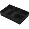 DIMJ Organizer per Cassetti 4 Pezzi Organizer per Armadio, Divisori per Cassetti Separatori per Cassetti Organizzatore Cassetti, per Calze, Biancheria Intima, Nero