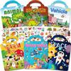 Aannanl 6 Set Stickers Bambini Attacca Stacca,Reusable Sticker Book,Giochi
