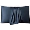 YOUUPOC Federa Seta Cuscino,Silk Pillowcase Federa in seta di gelso naturale Federa in seta Federa in tinta unita multi-misura 40x60cm 50x90cm(Dark Blue,40x70cm 2pcs)