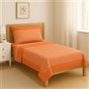 GX GARGIX Set Completo Letto di lenzuola in Calda e Soffice flanella, misto cotone, lavabili in lavatrice, diverse misure e colori (OFM-3/Arancione, Matrimoniale)