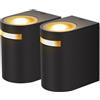 Aigostar Applique LED da Parete Esterno,Lampada da Parete Alluminio GU10,2 Pezzi, Impermeabile IP65 per Interno ed Esterno, Perfetta per Patii, Giardini, Corridoi, Balconi, Portici,Vialetti.