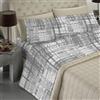 BANZAII TEXTILE INNOVATOR ONLINE Banzaii - Completo Lenzuola Matrimoniale In Microfibra Made In Italy Con Angolo h 30 cm Gaia Grigio