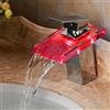 MINRS Rubinetto a cascata a LED, rubinetto per bagno con acqua fredda e calda, con 3 colori che cambiano il colore, rubinetto miscelatore monocomando a cascata rubinetto