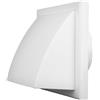 VENTS UK Prese d'aria 10,2 cm con cappuccio esterno bianco coperchio di ventilazione con otturatore posteriore 100 mm in plastica con griglia di sfiato per chiudere la parete aria con tubo di scarico prolunga