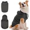 IECOii Large Dog Hoodie,Large Dog Jumper with Hood,Breathable Hooded Sweatshirt for Dogs,Pet Sweatshirt Outfit for Dogs Boy And Girl,Dachshund,French Bulldog Hooded Clothes,Grey,L(No Fleece Lined)