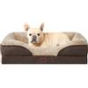 EHEYCIGA Memory Foam Cuccia Cane Interno Taglia Media, Impermeabile Divano per Cani Sfoderabile e Lavabile, Letto per Cani con 4 Bordi Rialzati, Marrone, 76x51x16.5cm
