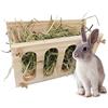 Hileyu Mangiatoia per fieno per conigli Mangiatoia per fieno in legno pieghevole Ripiano per alimentazione erba Dispenser per fieno Porta erba per animali domestici Gabbia Accessori per criceti Cincillà