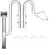LINLAN 17mm Tubo di Vetro a Lilium con Skimmer, Inflow e Outflow, Compatibile con 16/22mm (5/8 i.d.) Manichetta Filtro per Acquario con Piante
