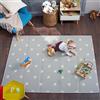 Bubba Bear Tappetino da gioco in schiuma per neonati e bambini, grande, morbido, imbottito e impermeabile, pieghevole, facile da pulire, per gattonare e giocare, 200 x 150 cm, colore: grigio
